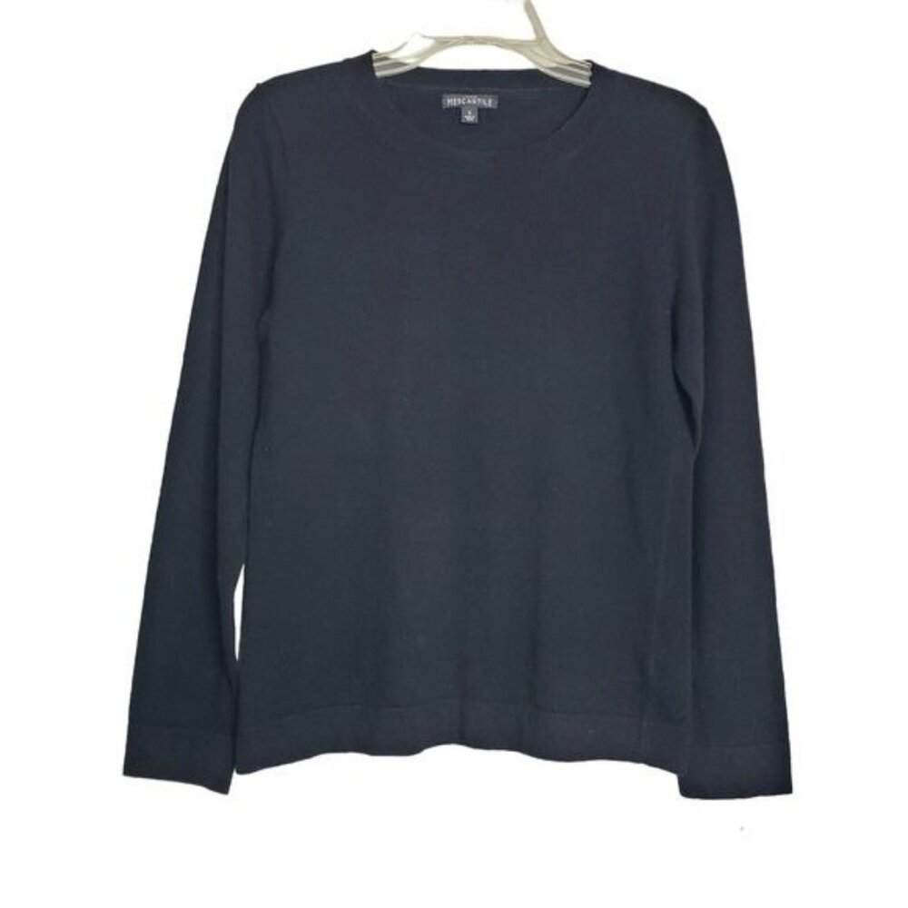 J. Crew Mercantile Black Wool Blend Crew Neck Sweater Women's Size Small
